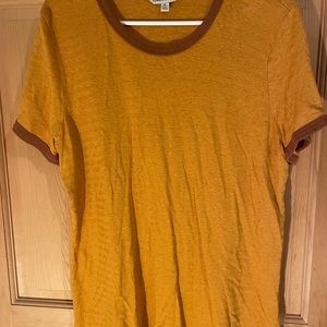 Toad & Co Grom Ringer Crew T-Shirt, Orange & Brown, XL